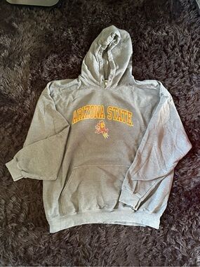 Gildan Gray Hooded Sweatshirt with Arizona State Logo